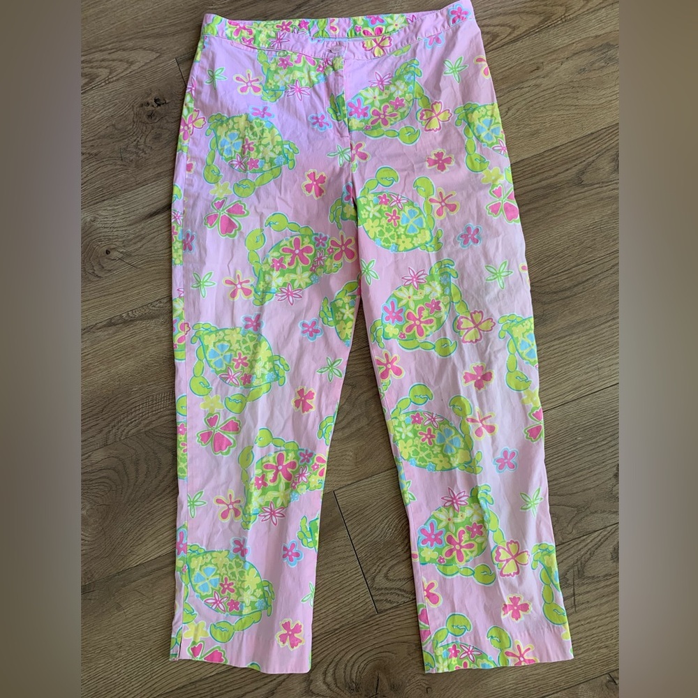 Lilly Pulitzer pink & green crab pants
